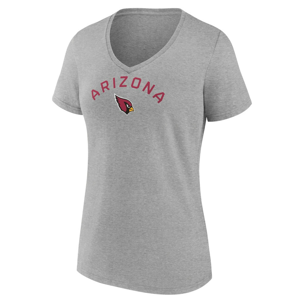 Arizona Cardinals Women's Team Arc V-Neck T-Shirt - Heather Gray T-shirts