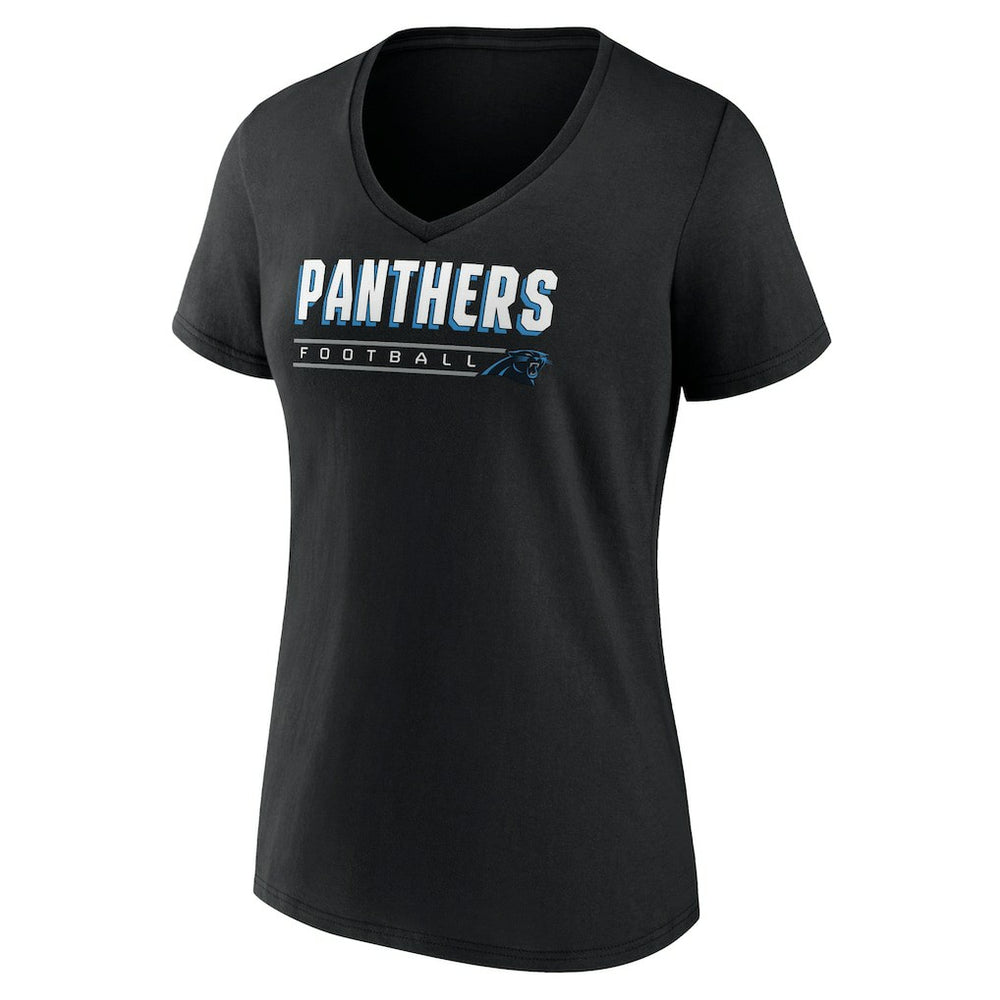 Carolina Panthers Women's Primary Play V-Neck T-Shirt - Black T-shirts