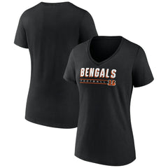 Cincinnati Bengals Women's Primary Play V-Neck T-Shirt - Black T-shirts