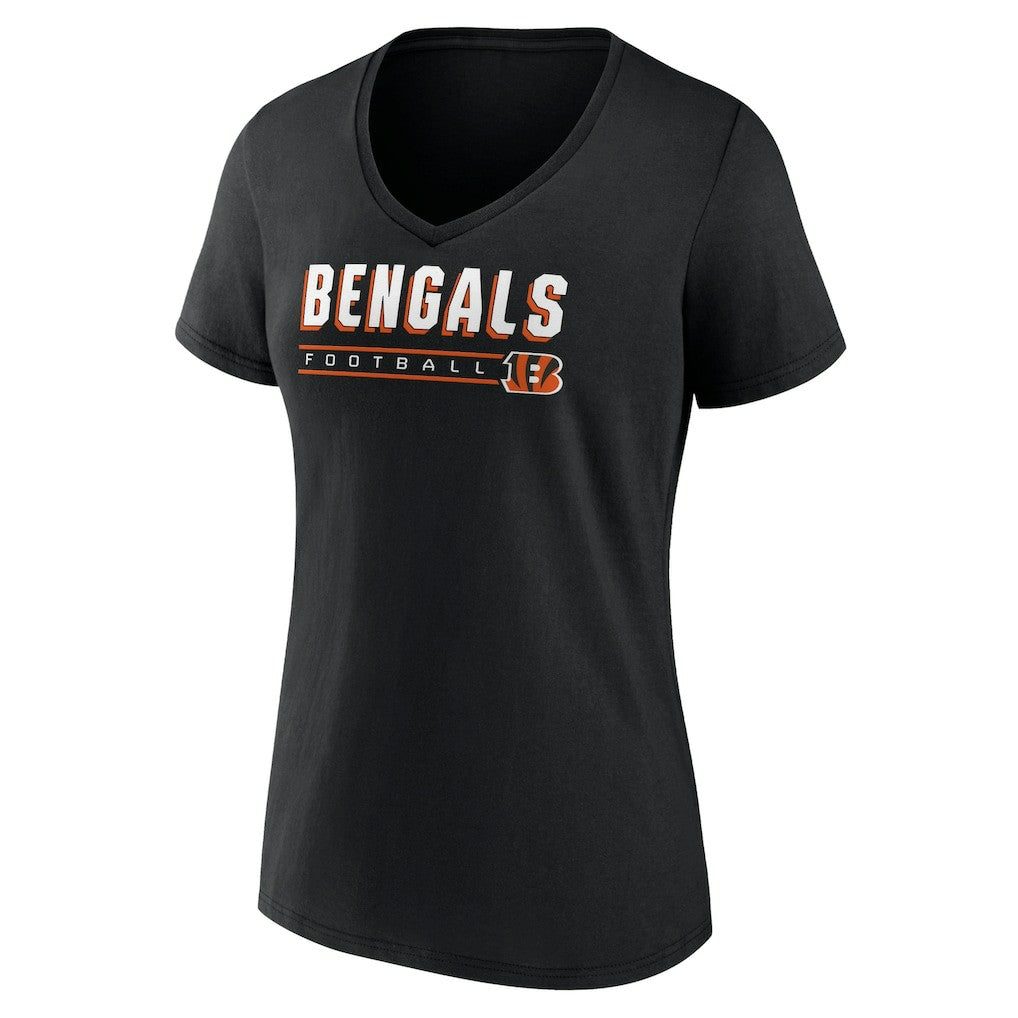Cincinnati Bengals Women's Primary Play V-Neck T-Shirt - Black T-shirts