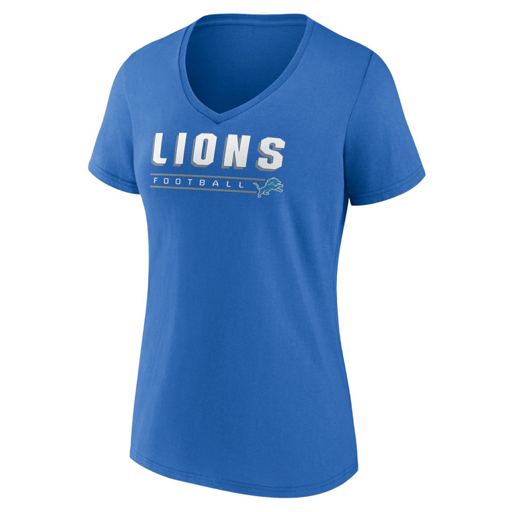 Detroit Lions Women's Primary Play V-Neck T-Shirt - Blue T-shirts