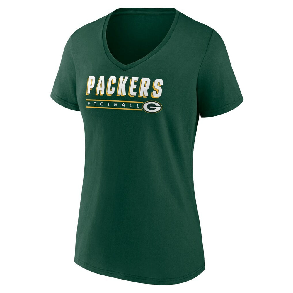 Green Bay Packers Women's Primary Play V-Neck T-Shirt - Green T-shirts