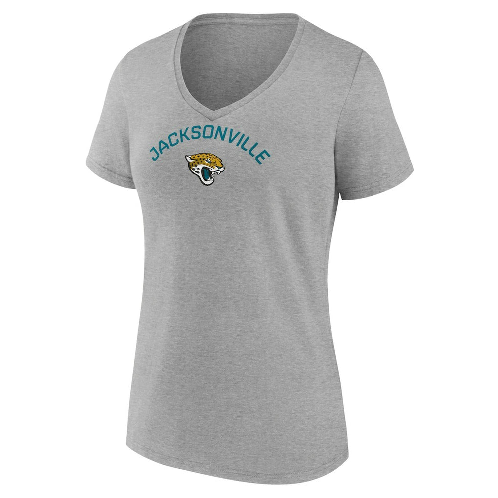 Jacksonville Jaguars Women's Team Arc V-Neck T-Shirt - Heather Gray T-shirts
