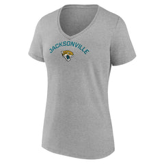 Jacksonville Jaguars Women's Team Arc V-Neck T-Shirt - Heather Gray T-shirts
