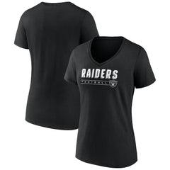 Las Vegas Raiders Women's Primary Play V-Neck T-Shirt - Black T-shirts