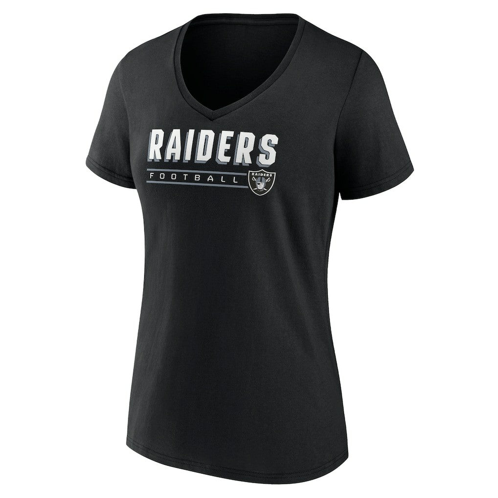 Las Vegas Raiders Women's Primary Play V-Neck T-Shirt - Black T-shirts