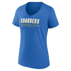 Los Angeles Chargers Women's Primary Play V-Neck T-Shirt - Powder Blue T-shirts
