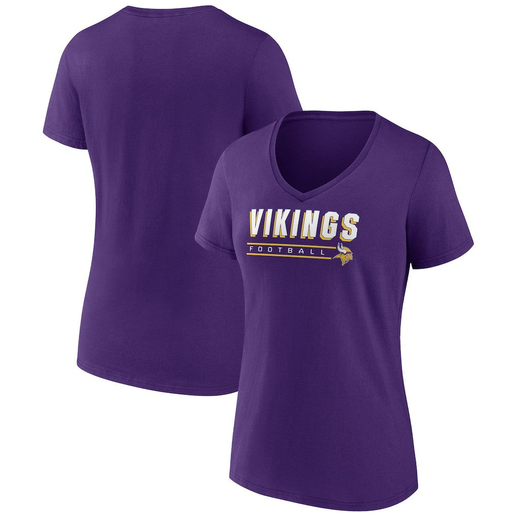 Minnesota Vikings Women's Primary Play V-Neck T-Shirt - Purple T-shirts