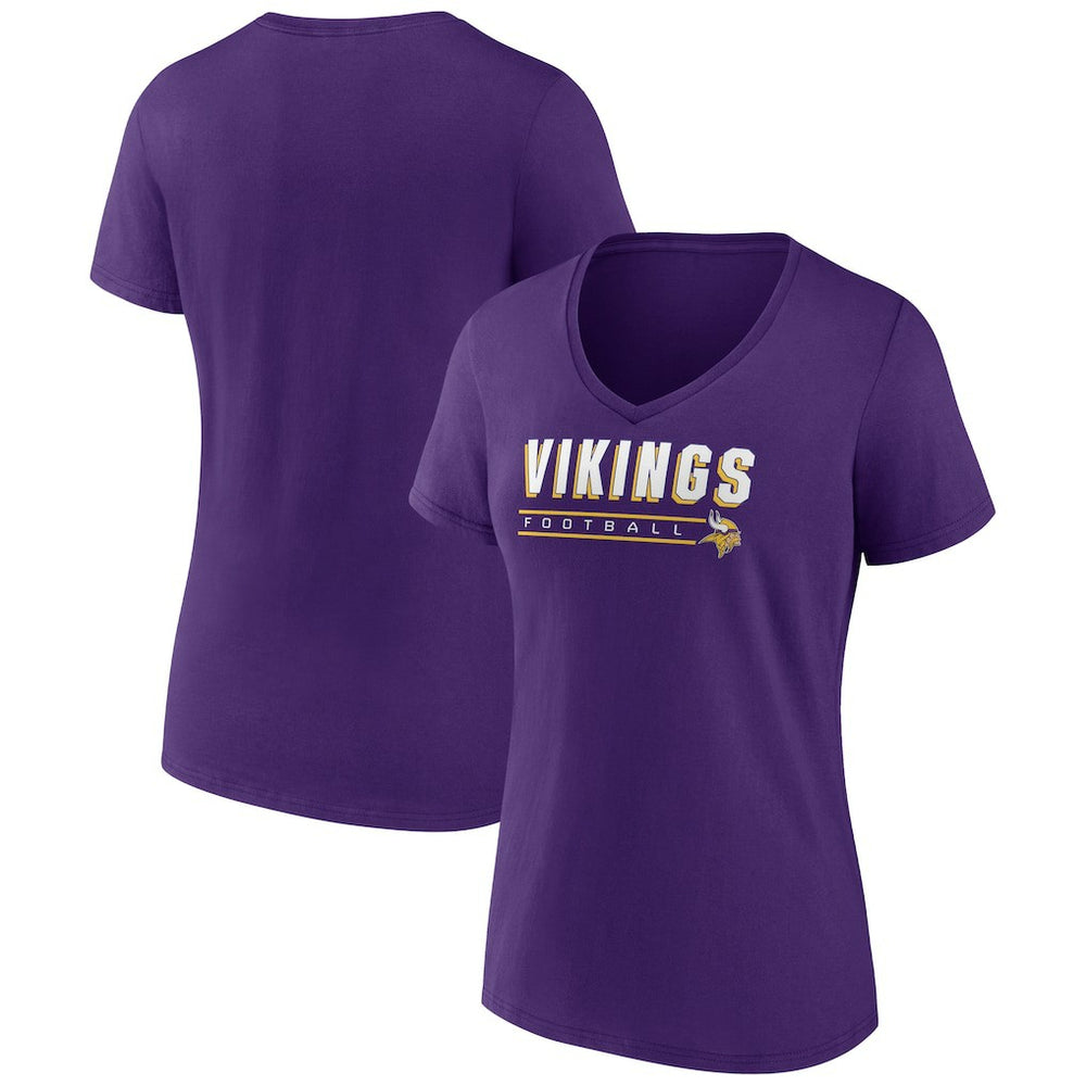 Minnesota Vikings Women's Primary Play V-Neck T-Shirt - Purple T-shirts