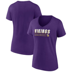 Minnesota Vikings Women's Primary Play V-Neck T-Shirt - Purple T-shirts
