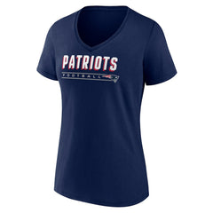 New England Patriots Women's Primary Play V-Neck T-Shirt - Navy T-shirts