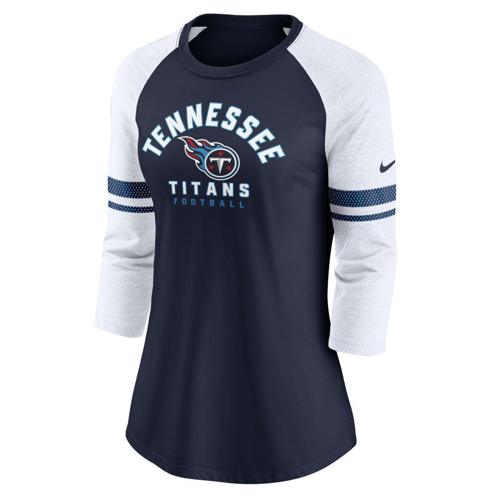 Tennessee Titans Women's Fashion 3/4-Sleeve Lightweight Raglan Fashion T-Shirt - Navy T-shirts