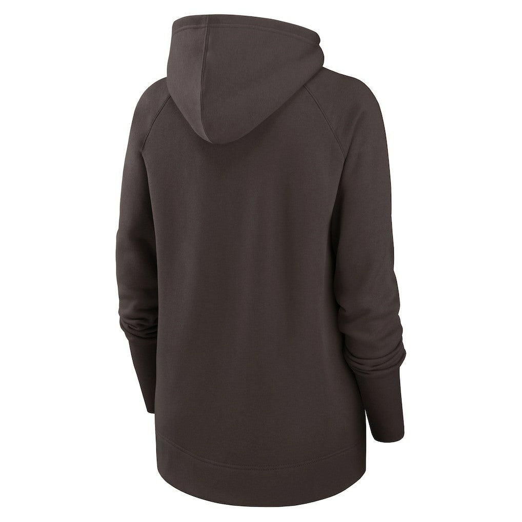 Cleveland Browns Women's Asymmetrical Raglan Full-Zip Hoodie - Brown Hoodies