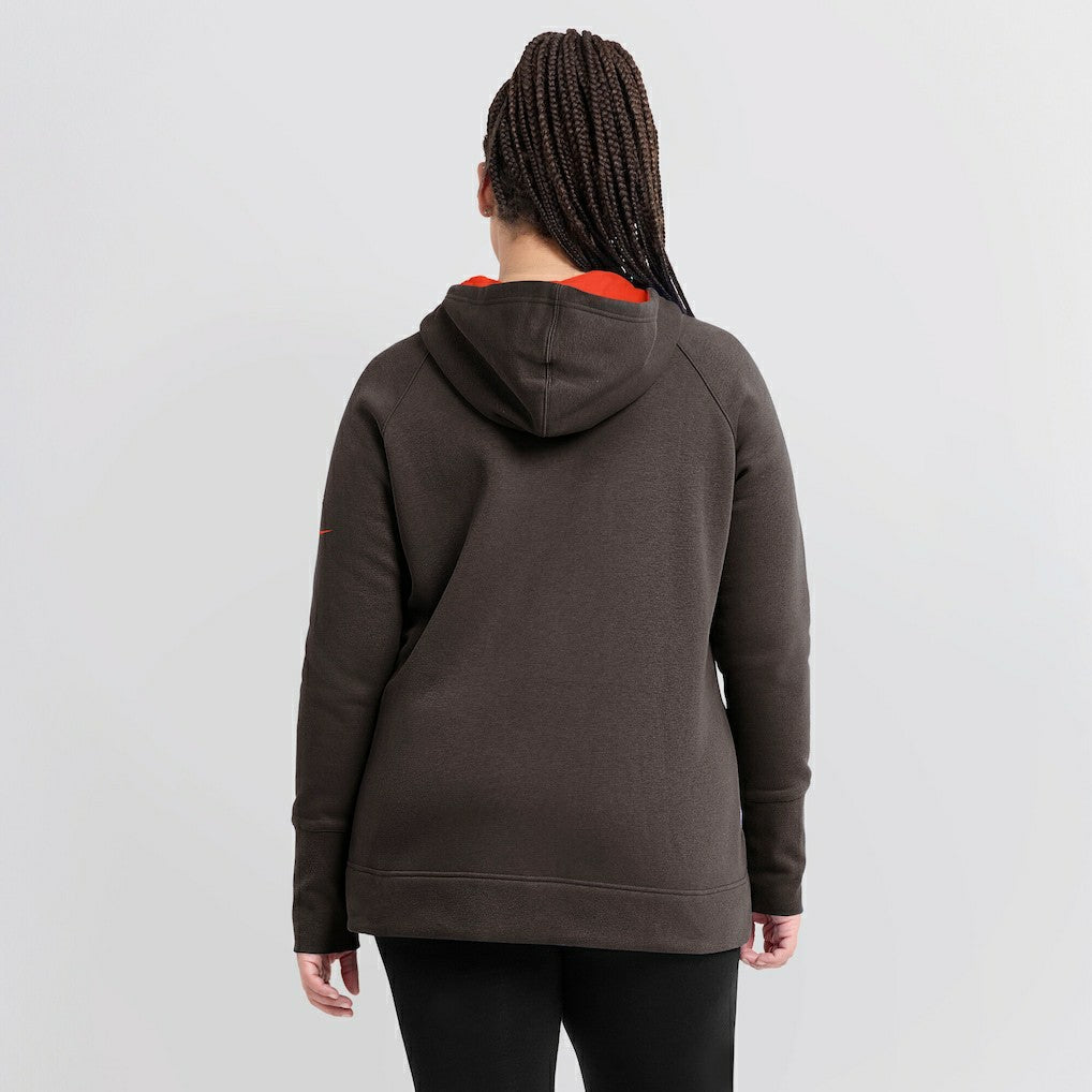 Cleveland Browns Women's Asymmetrical Raglan Full-Zip Hoodie - Brown Hoodies