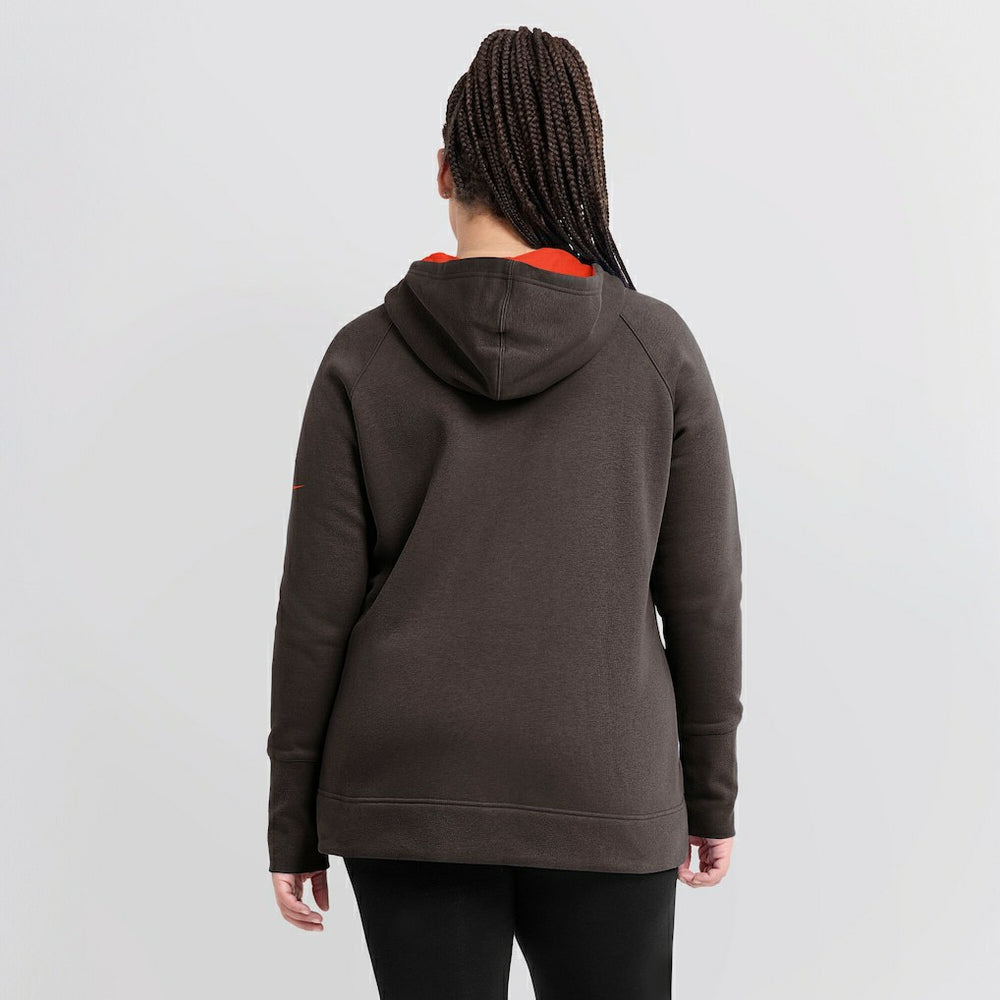 Cleveland Browns Women's Asymmetrical Raglan Full-Zip Hoodie - Brown Hoodies