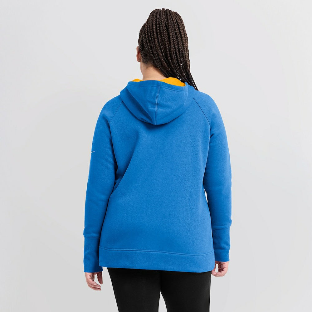 Los Angeles Chargers Women's Asymmetrical Raglan Full-Zip Hoodie - Powder Blue Hoodies