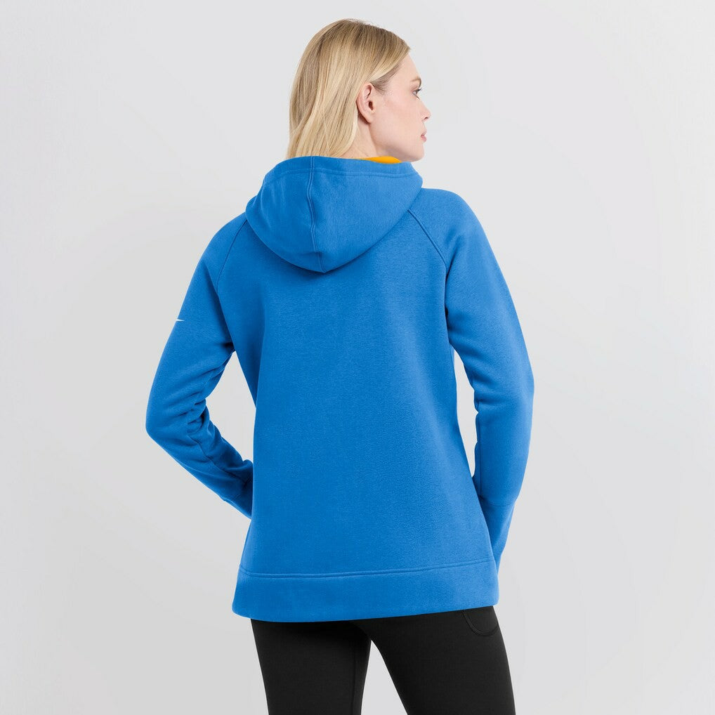 Los Angeles Chargers Women's Asymmetrical Raglan Full-Zip Hoodie - Powder Blue Hoodies