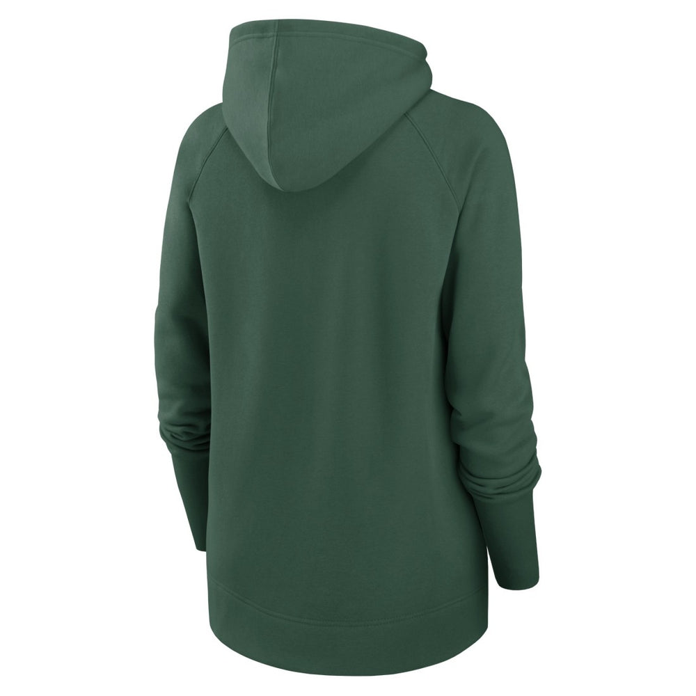 Green Bay Packers Women's Asymmetrical Raglan Full-Zip Hoodie - Green Hoodies
