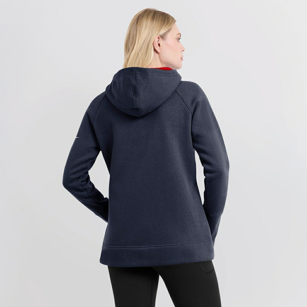 New England Patriots Women's Asymmetrical Raglan Full-Zip Hoodie - Navy Hoodies