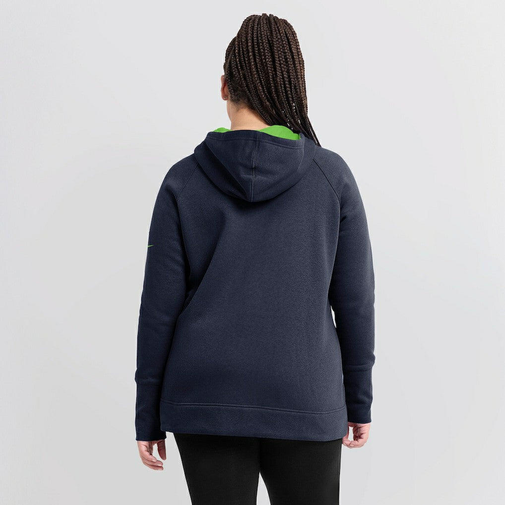 Seattle Seahawks Women's Asymmetrical Raglan Full-Zip Hoodie - College Navy Hoodies