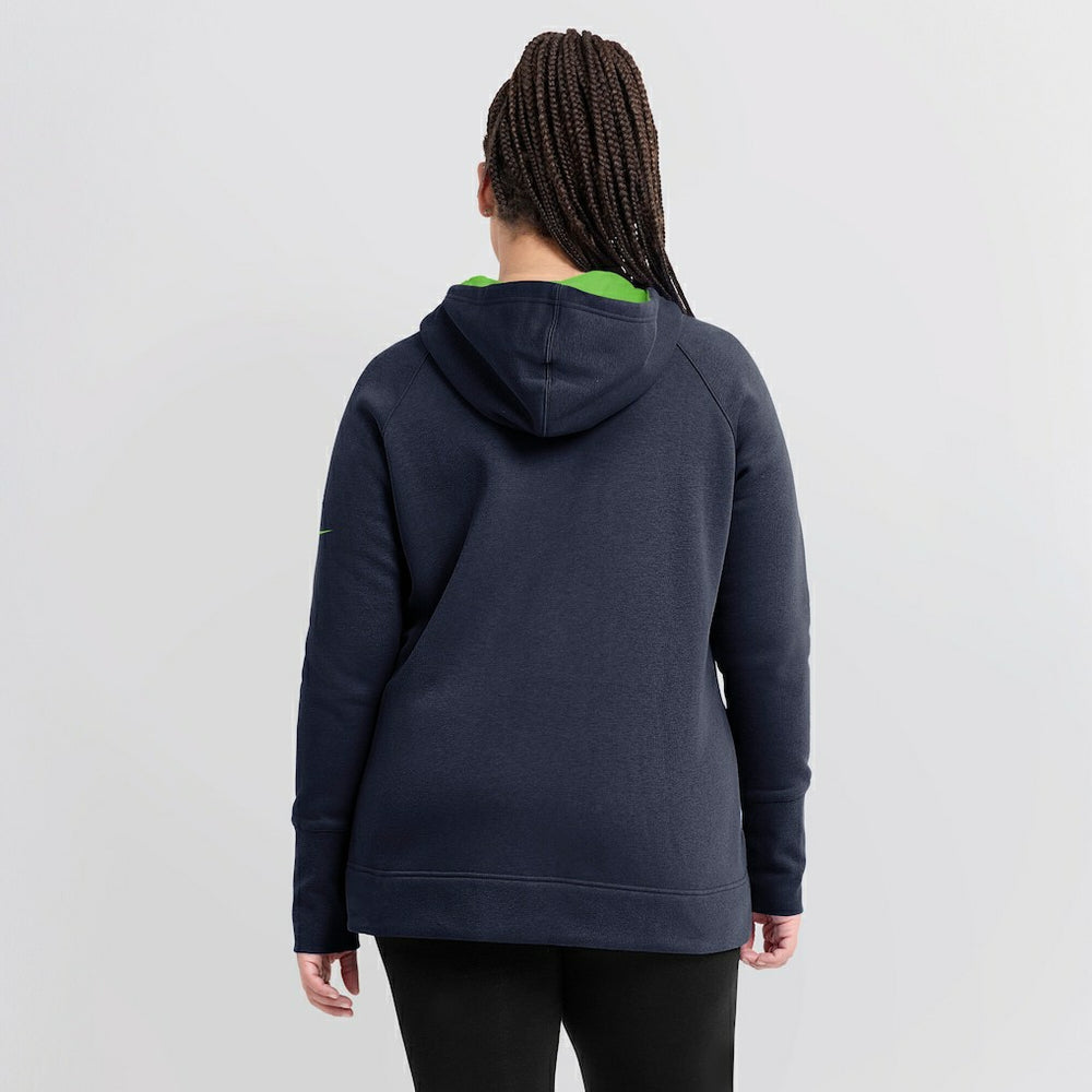 Seattle Seahawks Women's Asymmetrical Raglan Full-Zip Hoodie - College Navy Hoodies