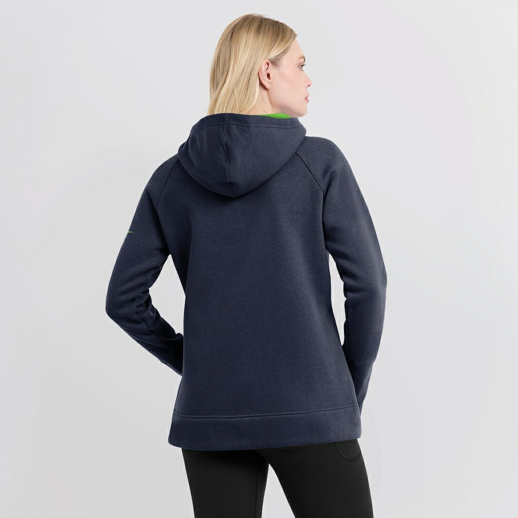Seattle Seahawks Women's Asymmetrical Raglan Full-Zip Hoodie - College Navy Hoodies