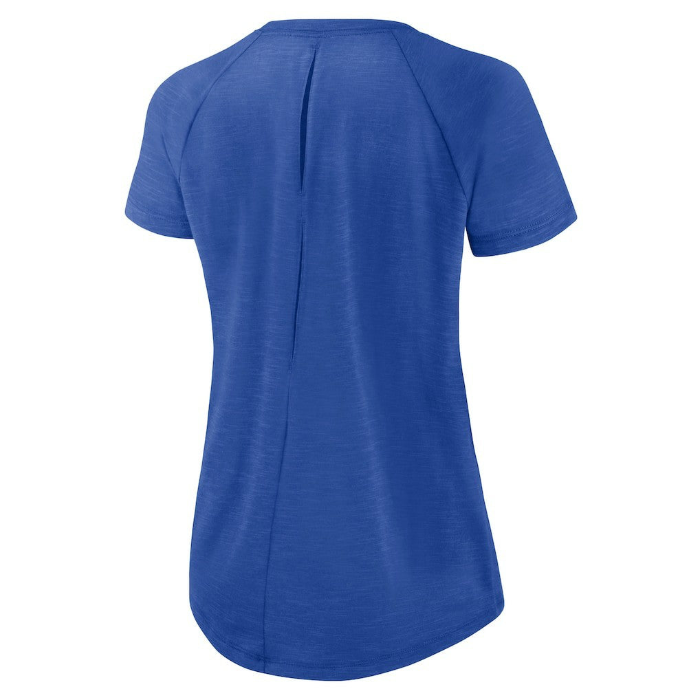 Los Angeles Rams Women's Back Slit Lightweight Fashion T-Shirt - White/Heather Scarlet T-shirts
