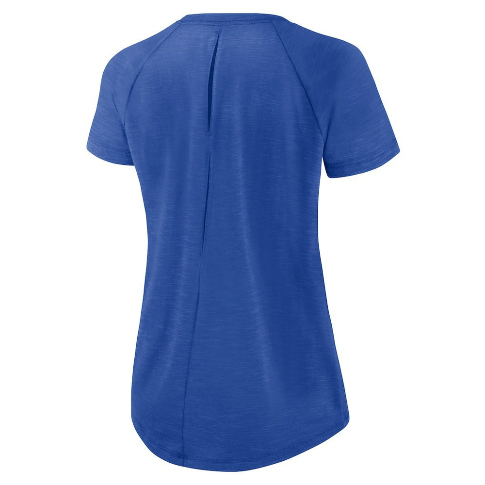 Los Angeles Rams Women's Back Slit Lightweight Fashion T-Shirt - White/Heather Scarlet T-shirts
