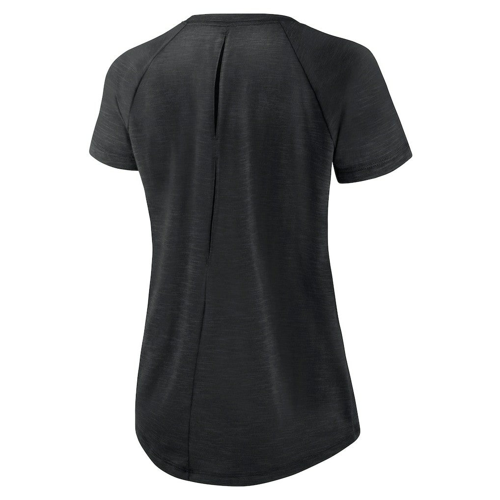 New Orleans Saints Women's Back Slit Lightweight Fashion T-Shirt - White/Heather Scarlet T-shirts