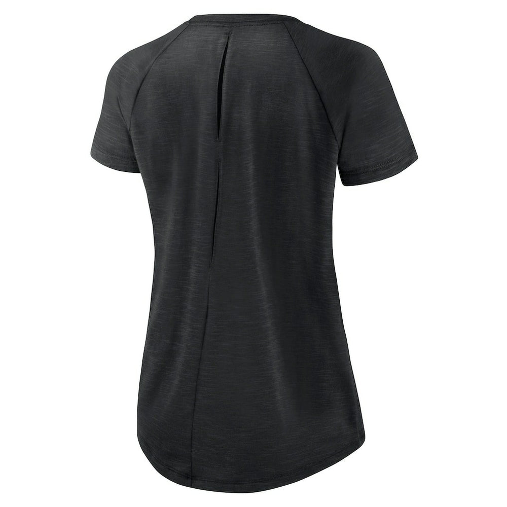 New Orleans Saints Women's Back Slit Lightweight Fashion T-Shirt - White/Heather Scarlet T-shirts