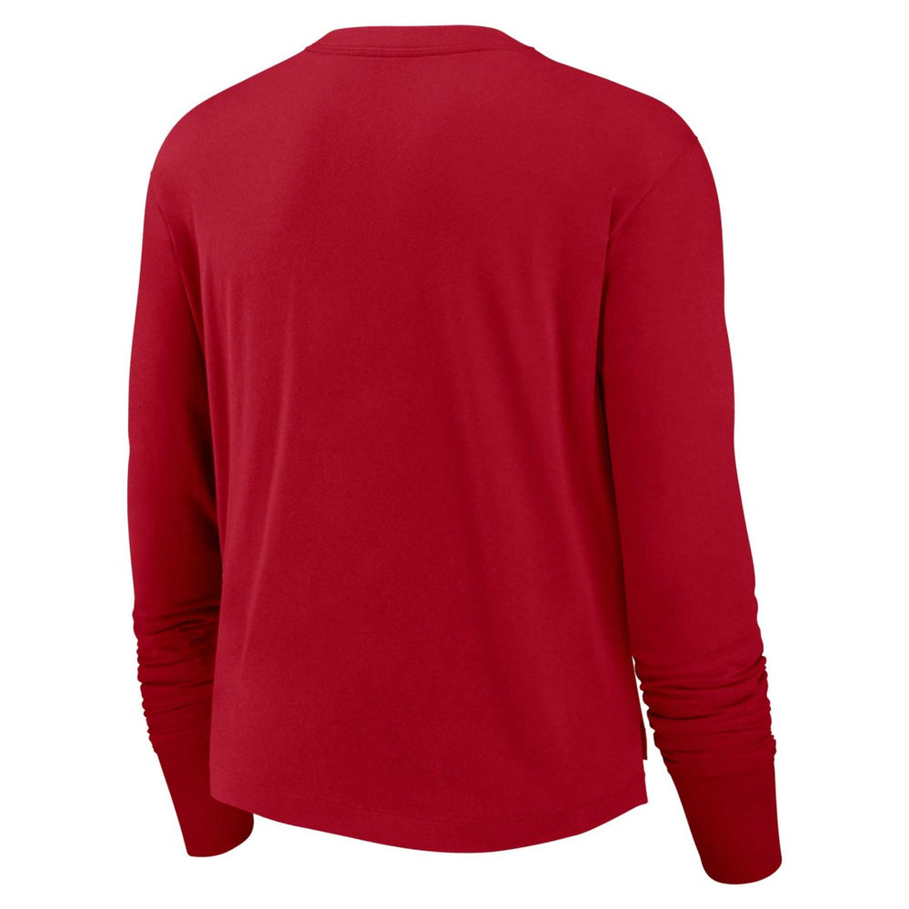Tampa Bay Buccaneers Women's Modest Crop Performance Long Sleeve T-Shirt - Red T-shirts