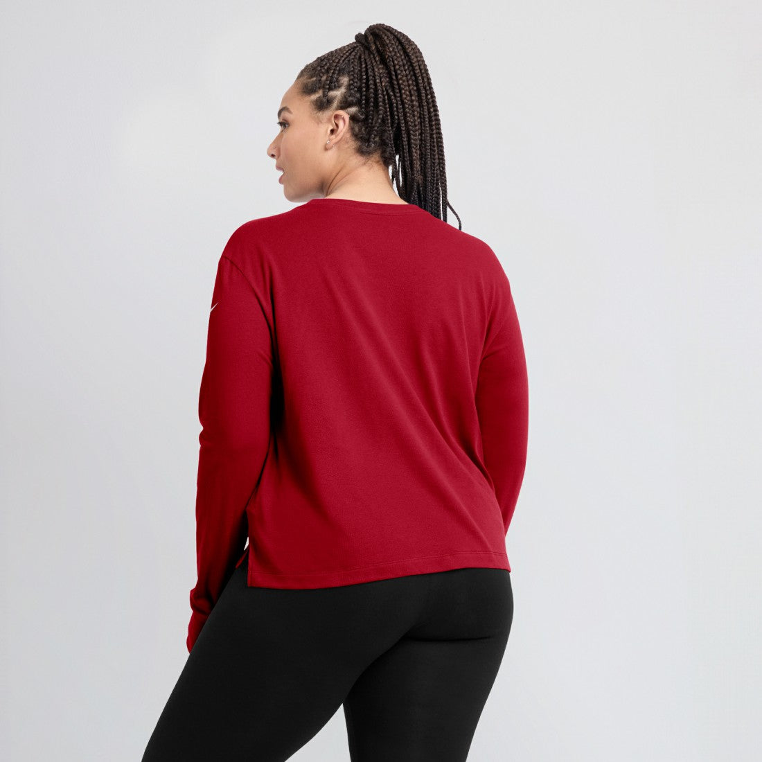 Tampa Bay Buccaneers Women's Modest Crop Performance Long Sleeve T-Shirt - Red T-shirts