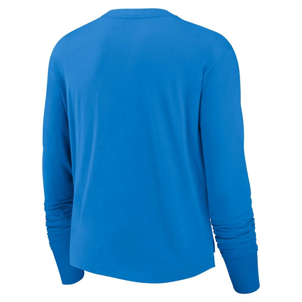 Los Angeles Chargers Women's Modest Crop Performance Long Sleeve T-Shirt - Powder Blue T-shirts