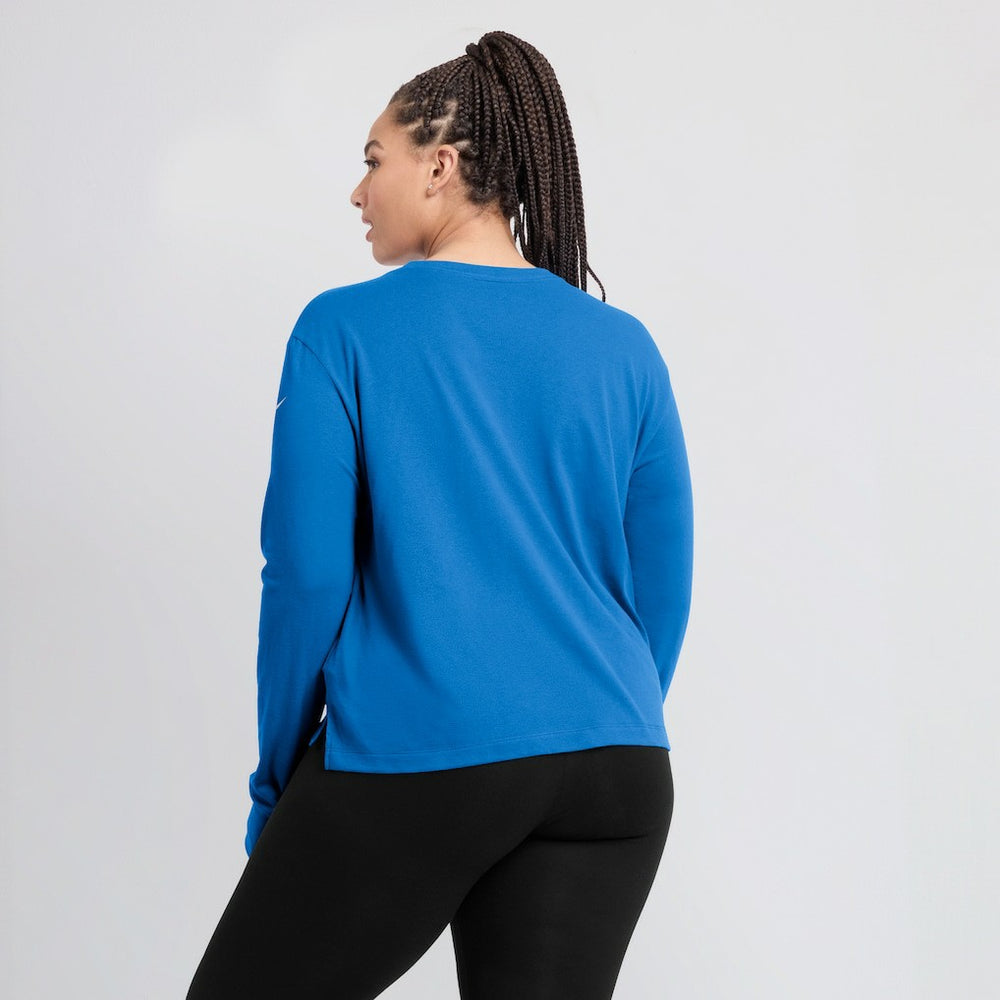 Los Angeles Chargers Women's Modest Crop Performance Long Sleeve T-Shirt - Powder Blue T-shirts