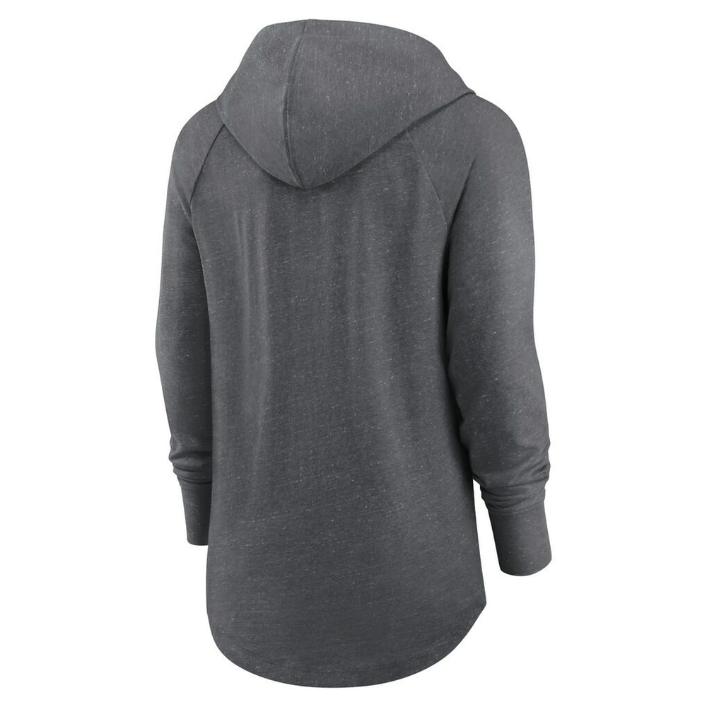 Dallas Cowboys Women's Raglan Funnel Neck Pullover Hoodie - Heather Charcoal Hoodies