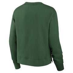 New York Jets Women's High Hip Fleece Pullover Sweatshirt - Green Pullover