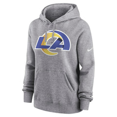Los Angeles Rams Women's Team Logo Club Fleece Pullover Hoodie - Heather Gray Hoodies