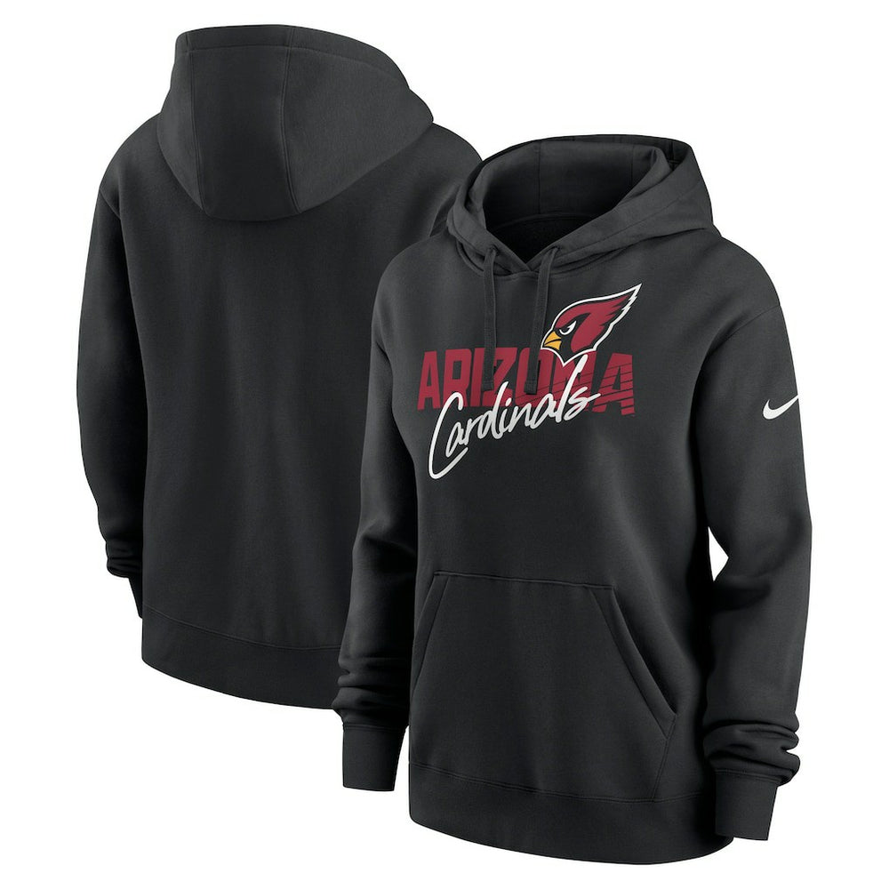 Arizona Cardinals Women's Wordmark Club Fleece Pullover Hoodie - Black Hoodies