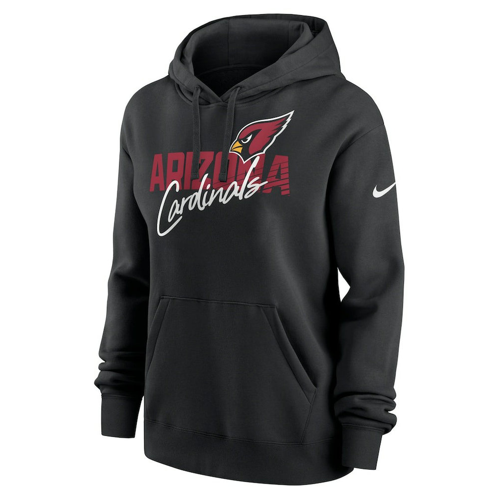 Arizona Cardinals Women's Wordmark Club Fleece Pullover Hoodie - Black Hoodies