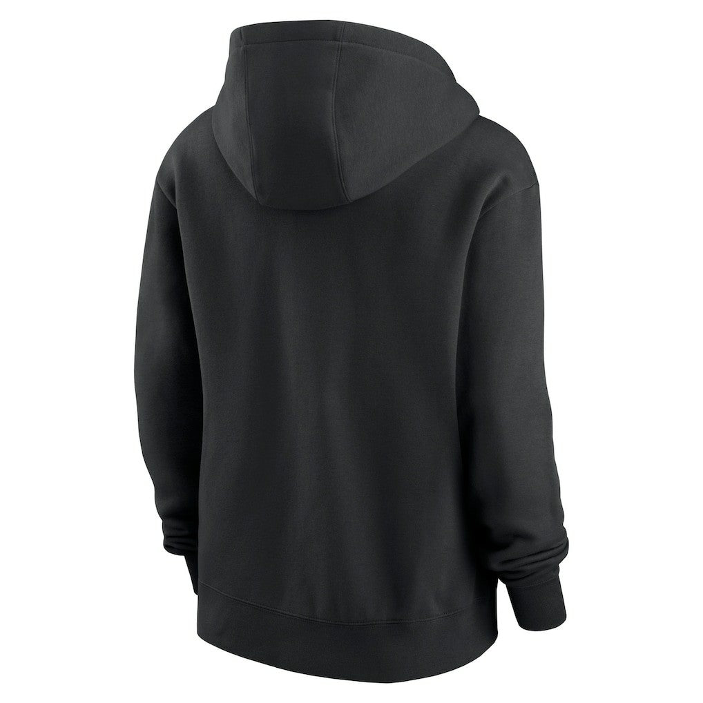 Carolina Panthers Women's Wordmark Club Fleece Pullover Hoodie - Black Hoodies