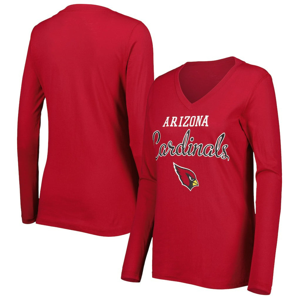 Arizona Cardinals G-III 4Her by Carl Banks Women's Post Season Long Sleeve V-Neck T-Shirt - Cardinal T-shirts