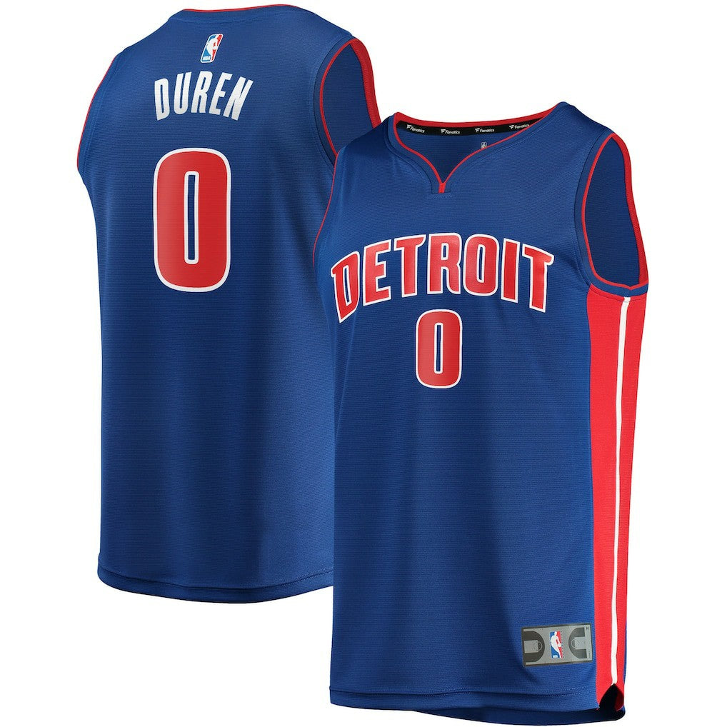 Jalen Duren Detroit Pistons Fast Break Replica Jersey Icon Editi- Blue - Fanatics