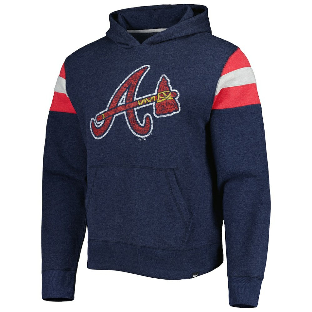 Atlanta Braves '47 Premier Nico Pullover Hoodie - Navy Hoodies
