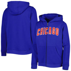 Chicago Cubs Youth Wordmark Full-Zip Fleece Hoodie - Royal Hoodies