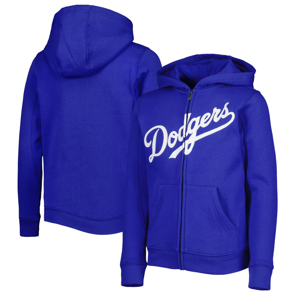 Los Angeles Dodgers Youth Wordmark Full-Zip Fleece Hoodie - Royal Hoodies