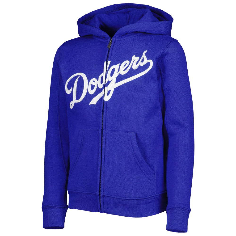 Los Angeles Dodgers Youth Wordmark Full-Zip Fleece Hoodie - Royal Hoodies