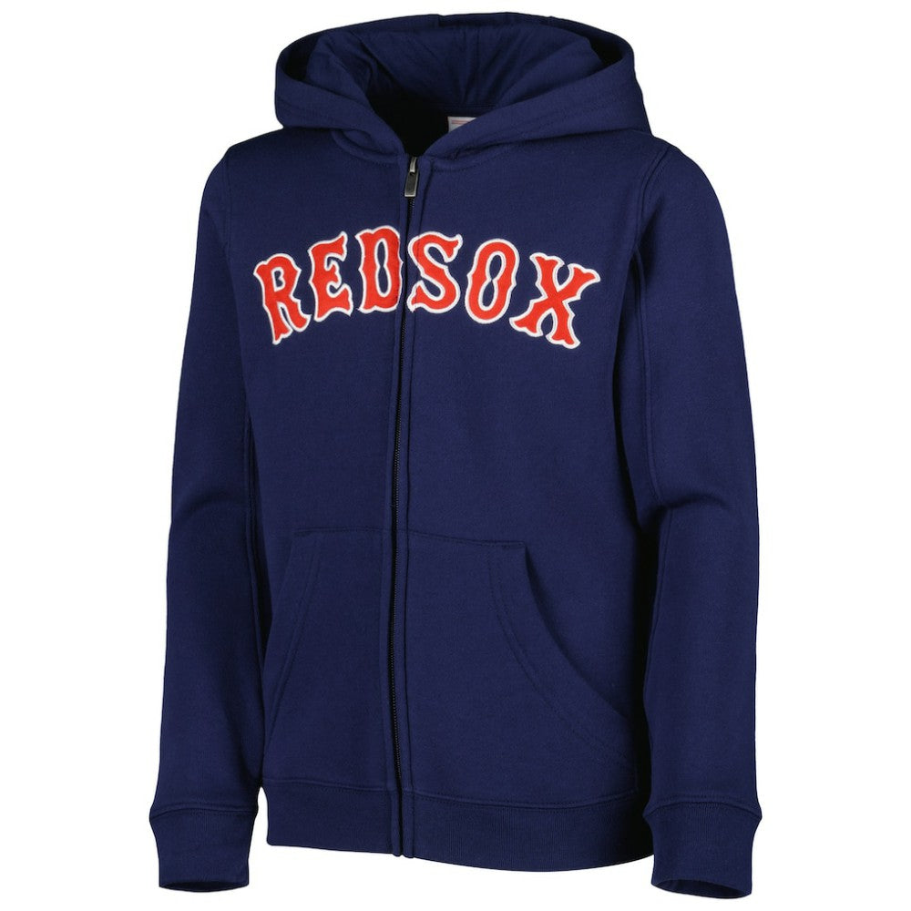 Boston Red Sox Youth Wordmark Full-Zip Fleece Hoodie - Navy Hoodies