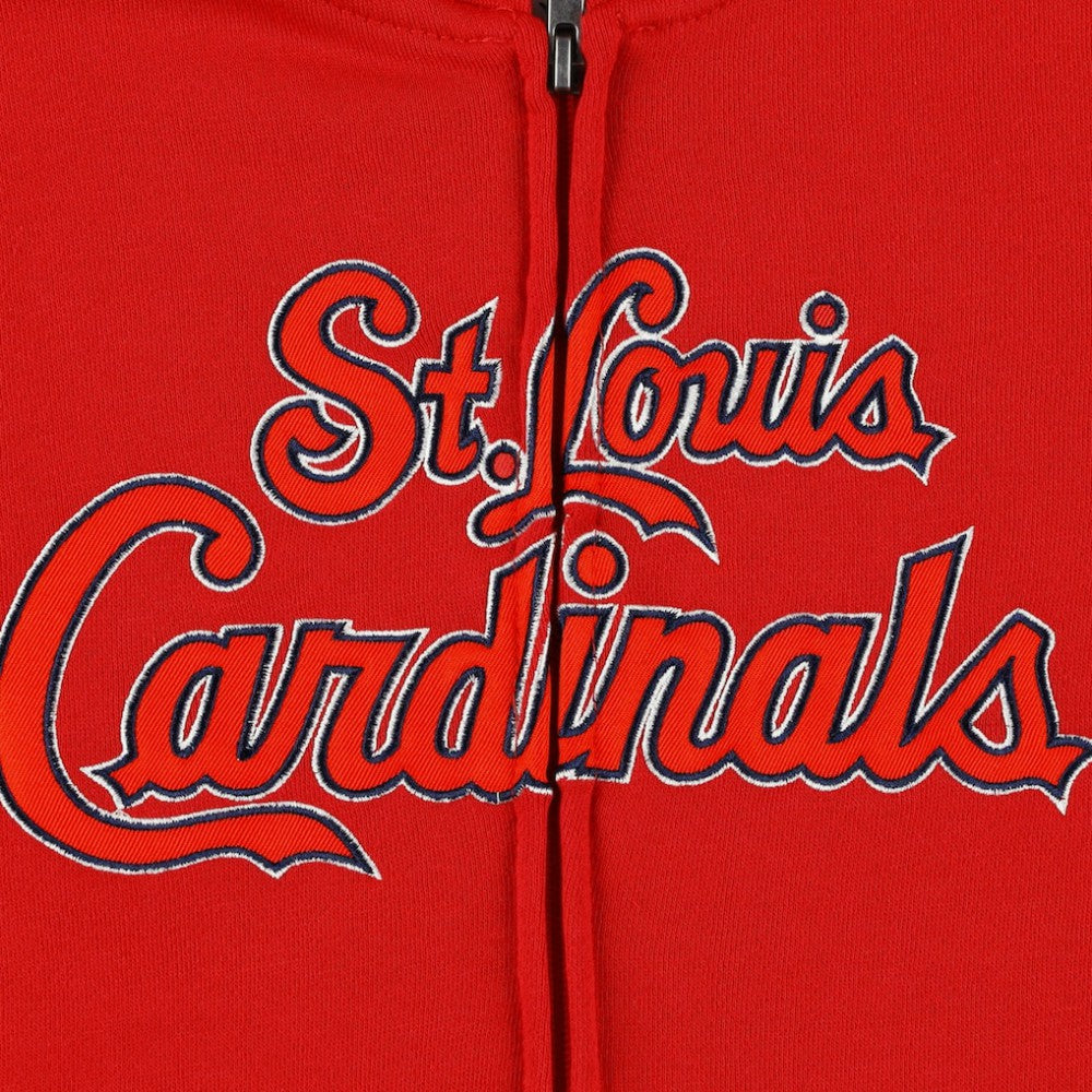 St. Louis Cardinals Youth Wordmark Full-Zip Fleece Hoodie - Red Hoodies