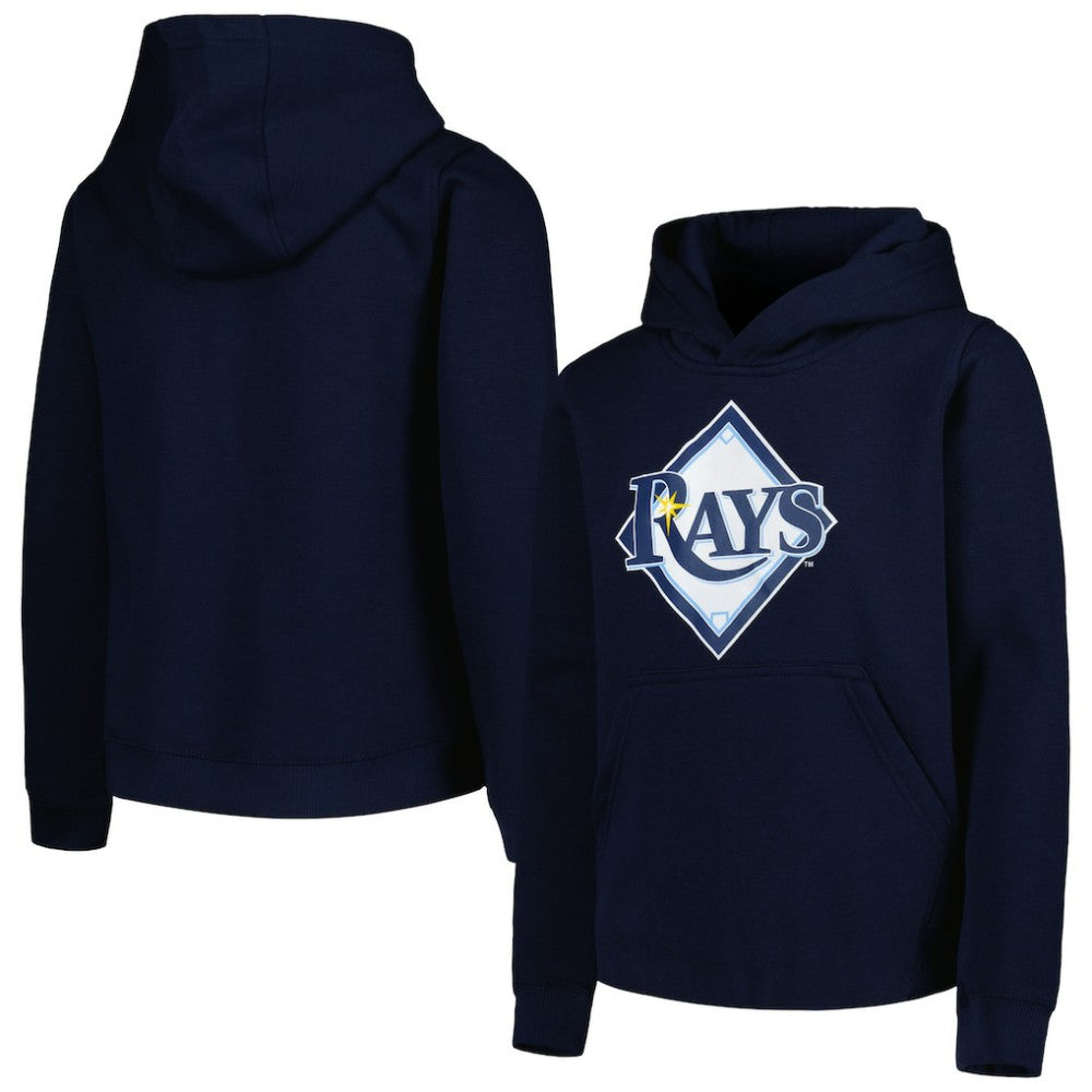 Tampa Bay Rays Youth Team Primary Logo Pullover Hoodie - Navy Hoodies