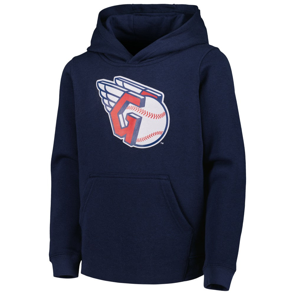 Cleveland Guardians Youth Team Primary Logo Pullover Hoodie - Navy Hoodies